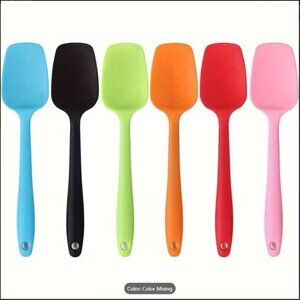 6 Pcs Silicone Spatulas Set 8.2" Heat Resistant for Baking Mixing Assorted color